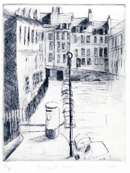 Title: Bennett Street; Drypoint; Edition 2 of 8; Size - 40x30 (framed); Price - £45